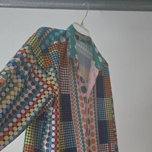 Colorful Polka Dot and Checkered Women's Top SkU064